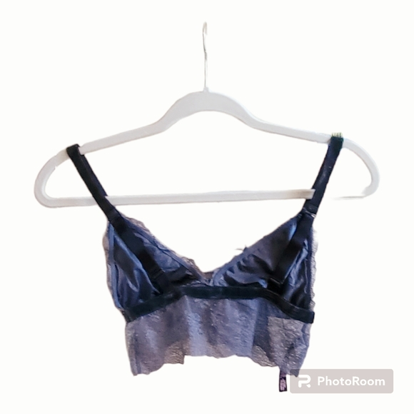 Victoria's Secret Bralette Longline Adjustable Straps Gray Lace Size S - Picture 2 of 11